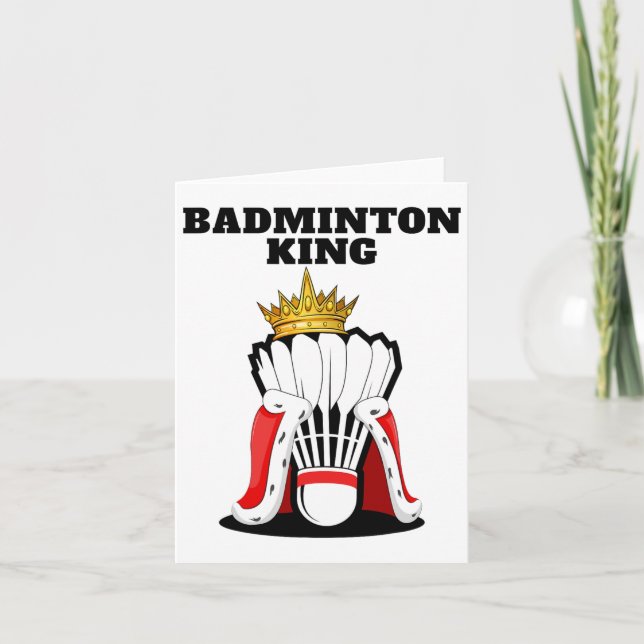 Badminton King Mens Badminton Player Shirt Boys Ba Card (Front)