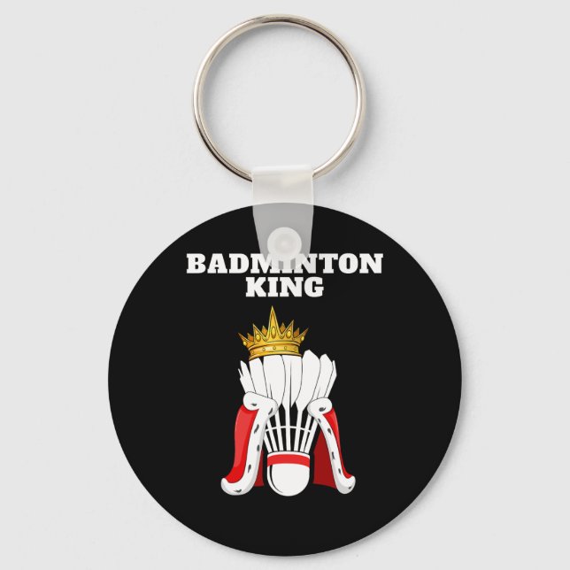 Badminton King Mens Badminton Player Shirt Boys Ba Keychain (Front)