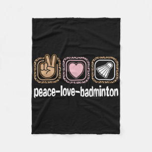 Badminton Leopard Print Women Girls Kid Peace Love Fleece Blanket