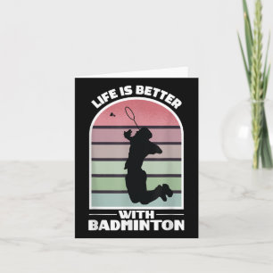 Badminton Life Funny Shuttle Retro Game Card