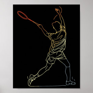 Badminton Linie Art Indoor Sports Poster