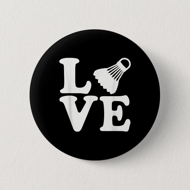 Badminton Love  2 Inch Round Button (Front)