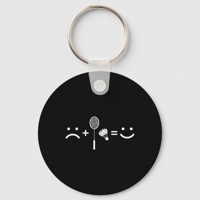 Badminton Love Happy Team Player Coach  Keychain (Front)