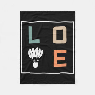 Badminton Love Team Player Coach  Fleece Blanket