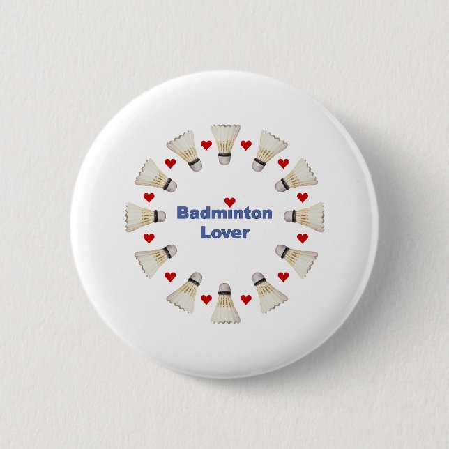 Badminton Lover 2 Inch Round Button (Front)