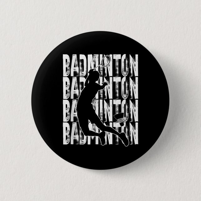 Badminton Lovers Theme Graphic Design  2 Inch Round Button (Front)