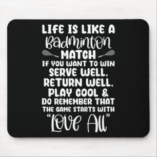 Badminton Match Sport Player Racket Shuttle Games  Mouse Pad