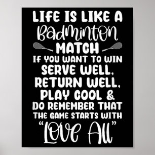 Badminton Match Sport Player Racket Shuttle Games Poster