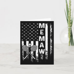 Badminton Memaw American Flag Vintage Christmas Xm Card