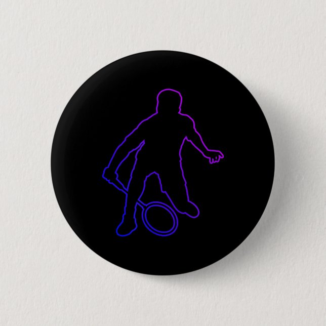 Badminton Mens Badminton Player Shuttle  2 Inch Round Button (Front)
