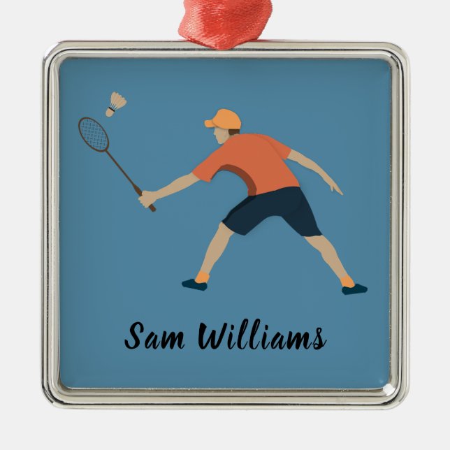Badminton Metal Ornament (Front)
