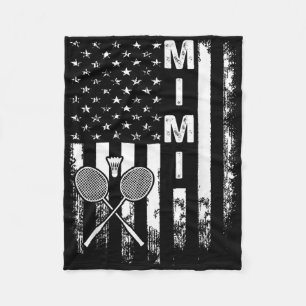 Badminton Mimi American Flag Vintage Christmas Xma Fleece Blanket