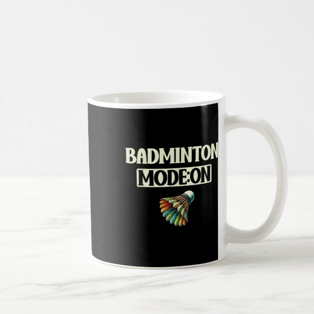 Badminton Mode On Fun Colourful Shuttle  Coffee Mug (Right)