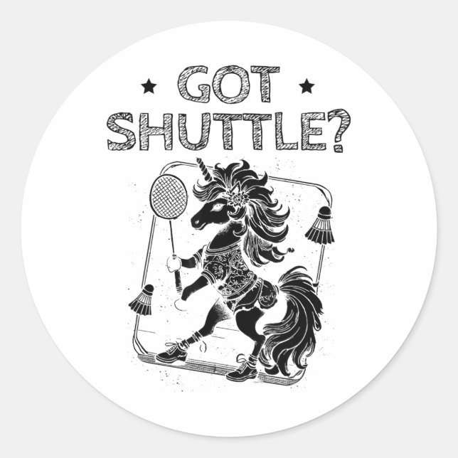 Badminton Mode On Shuttle Racket  Classic Round Sticker (Front)