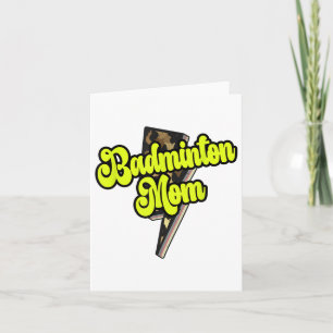 Badminton Mom Leopard Bolt Thunder Vintage Sports  Card