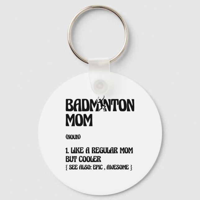 Badminton Mom Player Shuttle  Keychain (Front)