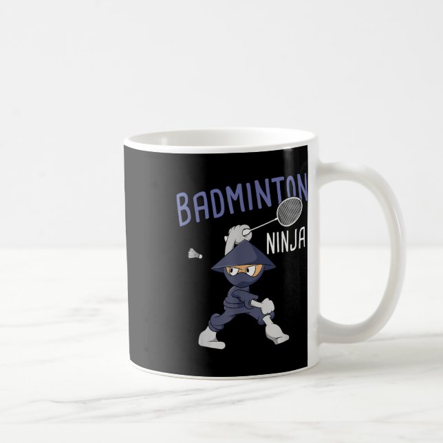 Badminton Ninja Kids Shuttle Boy Badminton  Coffee Mug (Right)