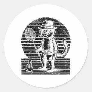 Badminton Ninja Shuttle Classic Round Sticker