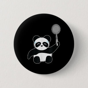 Badminton Panda Getting Sweaty 2 Inch Round Button
