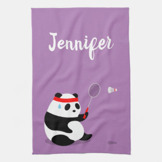 Badminton Panda Getting Sweaty Sports Towel