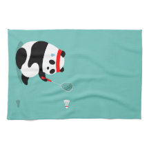 Badminton Panda Getting Sweaty Sports Towel