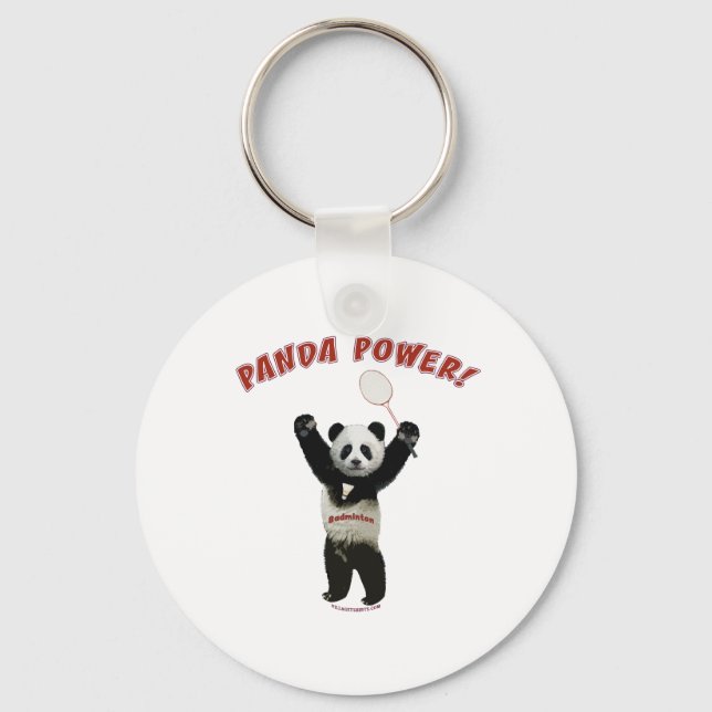 Badminton Panda Power Keychain (Front)
