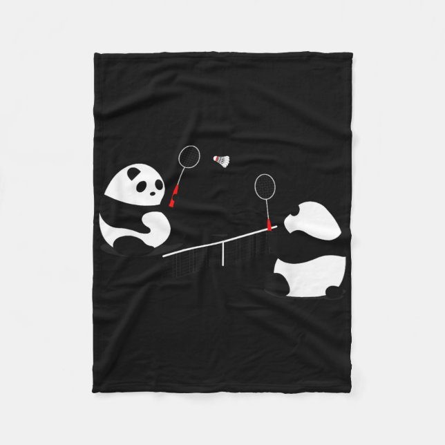 Badminton Panda Volley  Fleece Blanket (Front)