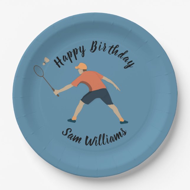 Badminton Paper Plate (Front)