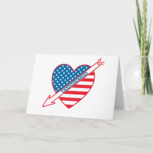 Badminton Patriot Heart Card