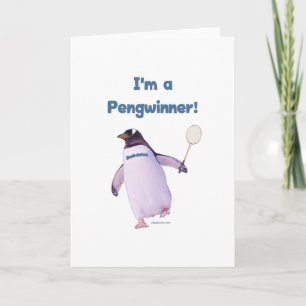 Badminton Penguin Card