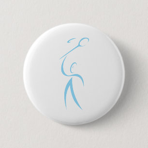 Badminton Player 2 Inch Round Button