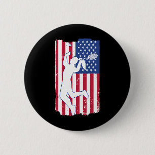 Badminton Player Badminton Usa Team Coach American 2 Inch Round Button