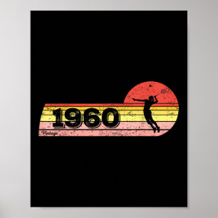Badminton-player Born 1960 Birthday Vintage Women Poster