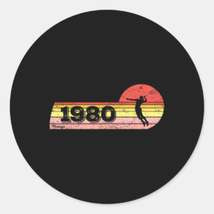 Badminton-player Born 1980 Birthday Vintage Women Classic Round Sticker