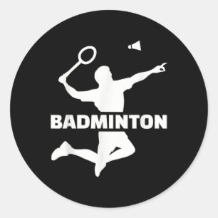 Badminton Player Classic Round Sticker