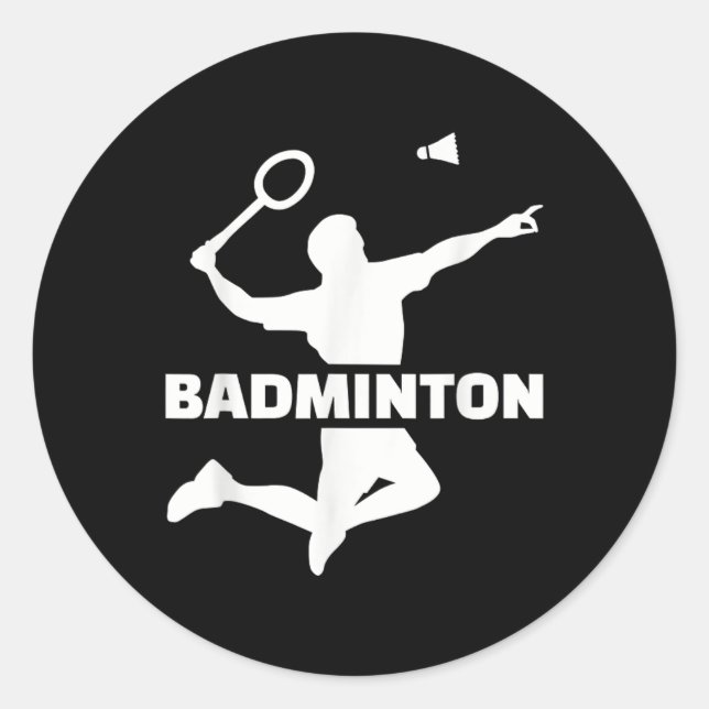 Badminton Player  Classic Round Sticker (Front)