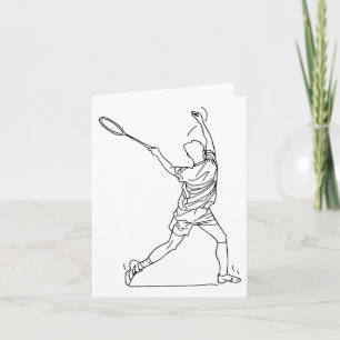 Badminton Player Drawing Shuttle Game For Boys  Card