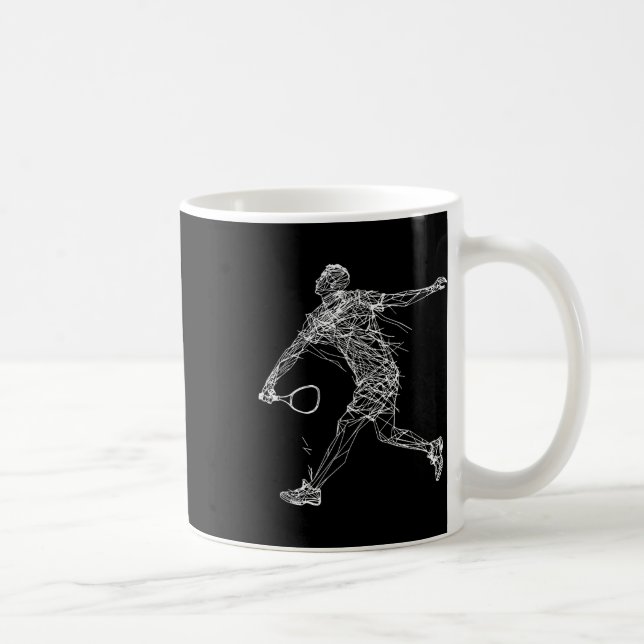 Badminton Player Drawing Shuttle Game For Boys  Coffee Mug (Right)