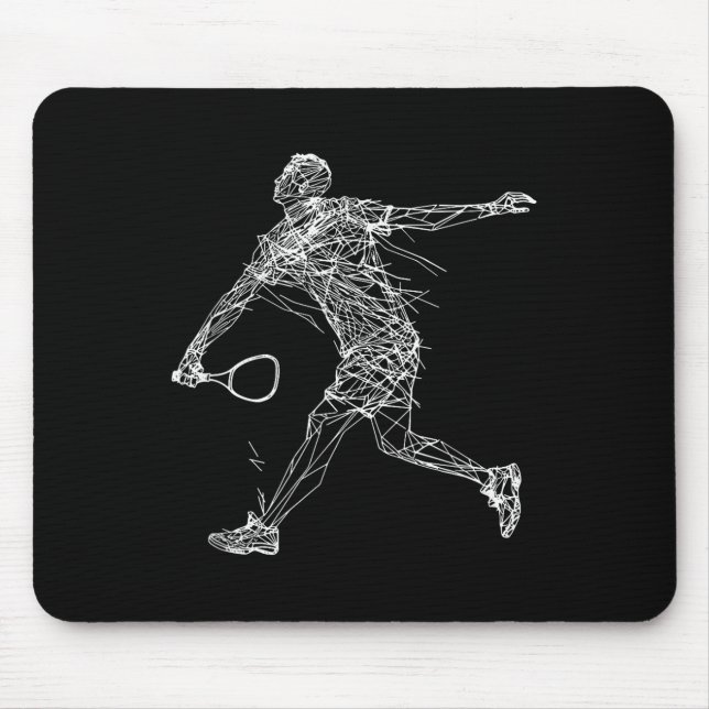 Badminton Player Drawing Shuttle Game For Boys  Mouse Pad (Front)