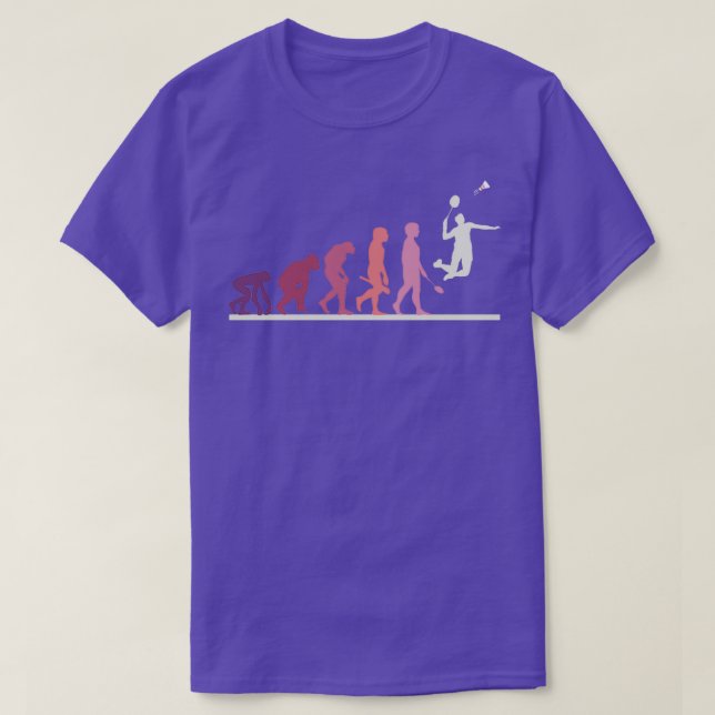 Badminton Player Evolution T T-Shirt (Design Front)