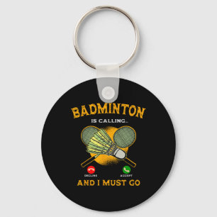 Badminton Player Game Racquet Lover Sportsman Athl Keychain