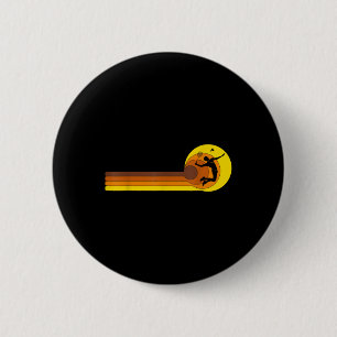 Badminton-player Game Shuttle 70s Year Vintage Bad 2 Inch Round Button