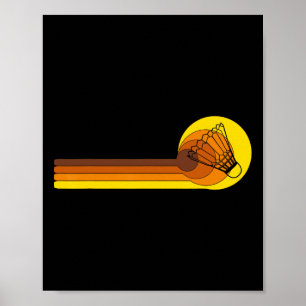 Badminton-player Game Shuttle 70s Year Vintage Bad Poster