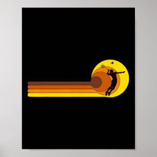 Badminton-player Game Shuttle 70s Year Vintage Bad Poster