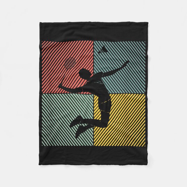 Badminton-player Game Shuttle Badminton  Fleece Blanket (Front)