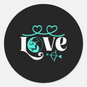 Badminton-player Game Shuttle Yin-yang-love Badmin Classic Round Sticker