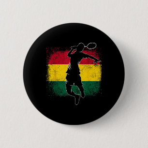 Badminton Player Ghanaian Flag Ghana 2 Inch Round Button