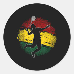 Badminton Player Ghanaian Flag Ghana Classic Round Sticker