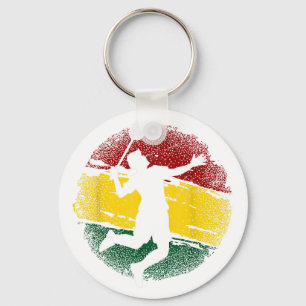 Badminton Player Ghanaian Flag Ghana Keychain