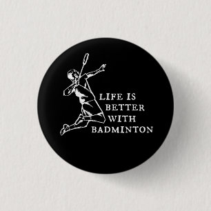 Badminton Player Gifts 1 Inch Round Button